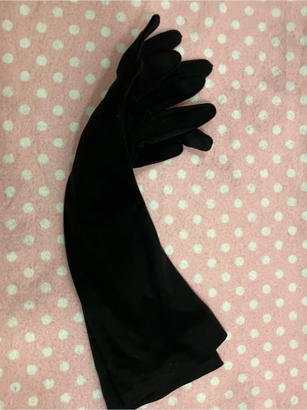 Vintage Faux Suede Gloves M